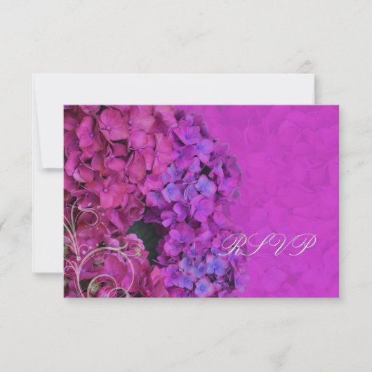 PixDezines RSVP Hydrangea, magentakleurig Kaartje (Voorkant)