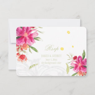 PixDezines rsvp kan bloemen/waterverf Kaartje