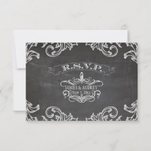 PixDezines RSVP krijtbord/rococo Kaartje