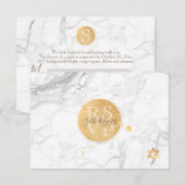 PixDezines RSVP Marble+Faux Gold Bar Mitzvah ✡ (Devant / Derrière)