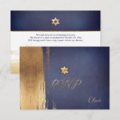 PixDezines RSVP Marine Blauw Mitzvah ✡ (Voorkant / Achterkant)