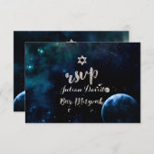 PixDezines RSVP Midnight Sky Bar Mitzvah ✡ (Voorkant / Achterkant)