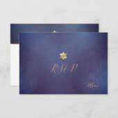 PixDezines RSVP minimalist Dusty Blue Mitzvah ✡ (Voorkant / Achterkant)
