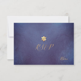 PixDezines RSVP minimalist Dusty Blue Mitzvah ✡ Kaartje