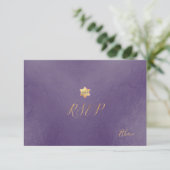 PixDezines RSVP minimaliste Dusty Purple Mitzvah ✡ (Debout devant)