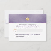 PixDezines RSVP minimaliste Dusty Purple Mitzvah ✡ (Dos)