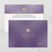 PixDezines RSVP minimaliste Dusty Purple Mitzvah ✡ (Devant / Derrière)