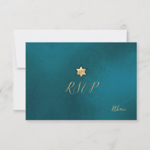PixDezines RSVP minimaliste Turquoise Green Mitzva
