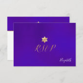 PixDezines RSVP minimaliste ultra violet Mitzvah ✡ (Devant / Derrière)