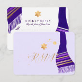 PixDezines rsvp mitzvah/Paarse Tallit (Voorkant / Achterkant)