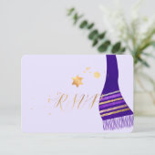 PixDezines rsvp mitzvah/Paarse Tallit (Staand voorkant)