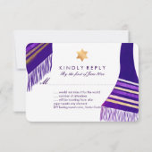 PixDezines rsvp mitzvah/Paarse Tallit (Achterkant)
