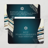 PixDezines RSVP Mitzvah/tallit sarcelle/fond DIY (Devant / Derrière)
