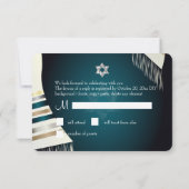 PixDezines RSVP Mitzvah/tallit sarcelle/fond DIY (Dos)