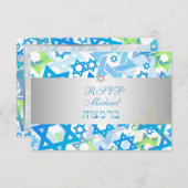 PixDezines rsvp mod stars/bar mitswa/blauw/zilver (Voorkant / Achterkant)