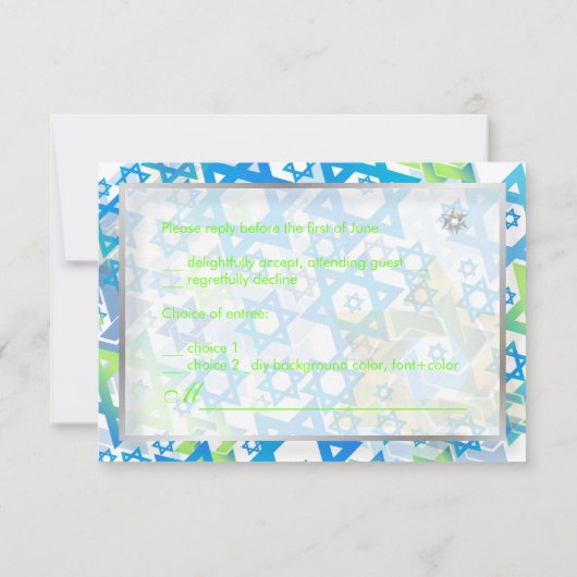 PixDezines rsvp mod stars/bar mitzvah/bleu/argent (Dos)