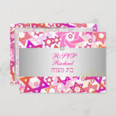 PixDezines rsvp mod stars/bar mitzvah/rose/argent (Devant / Derrière)