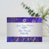PixDezines rsvp mod sterren/Bar Mitzvah/violet (Staand voorkant)
