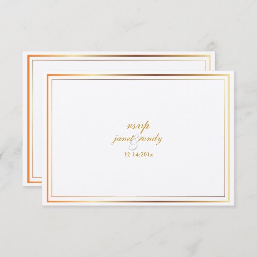 PixDezines rsvp modèle/argent+faux or (Devant / Derrière)