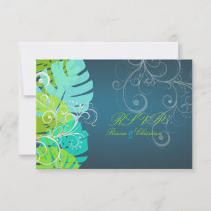 PixDezines rsvp Monstera/Citron+Aqua