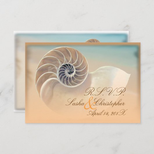 PixDezines rsvp nautilus, invitations de mariage (Devant / Derrière)