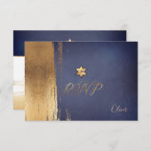 PixDezines RSVP Navy Blue Mitzvah ✡ (Devant / Derrière)