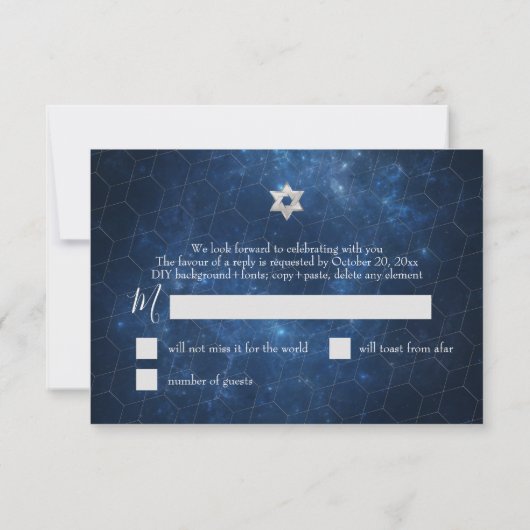 PixDezines RSVP Nebula Galaxy Space Bar Mitzvah ✡ (Dos)