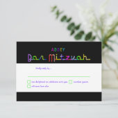 PixDezines RSVP Neon Colors Cercles/Bat mitzvah (Debout devant)