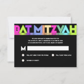 PixDezines RSVP Neon Lumières Bat mitzvah ✡ (Dos)