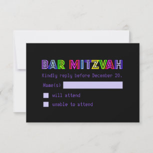 PixDezines RSVP Neon Sign Bar Mitzvah