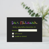 PixDezines RSVP Neonlichten/Vegas stijl/Mitzvah (Staand voorkant)