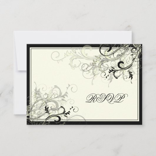 PixDezines RSVP NOIR SWIRLS/do-it-yourself ARRIÈRE (Devant)
