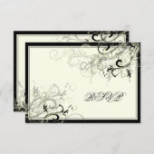 PixDezines RSVP NOIR SWIRLS/do-it-yourself ARRIÈRE (Devant / Derrière)