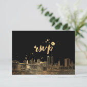 PixDezines RSVP NYC Skyline/Faux Gold (Debout devant)