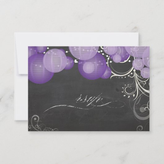 PixDezines rsvp paarse lantaarns+chalkboard (Voorkant)