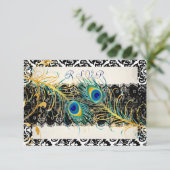 PixDezines rsvp paon pizzazz, damask+dentelle noir (Debout devant)