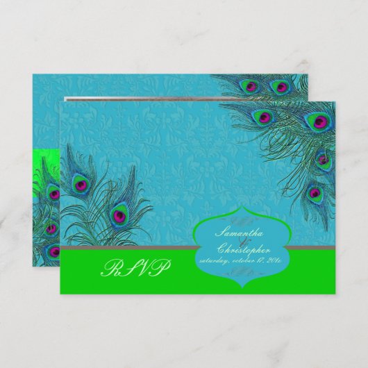 PixDezines rsvp Peacock Charm (Voorkant / Achterkant)