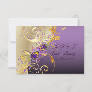 PixDezines rsvp Peacock, Filigree+swirls/DIY-tekst Kaartje