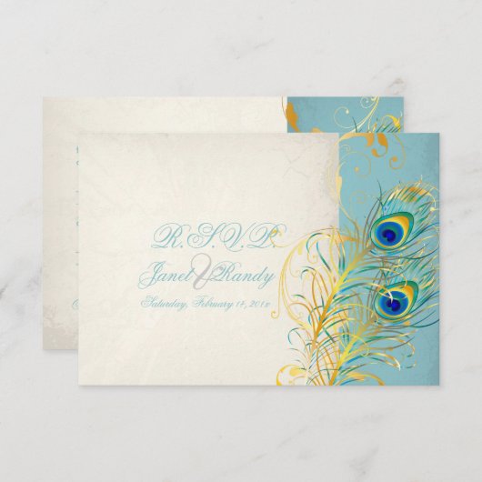 PixDezines rsvp Peacock Pizzazz/do-it-yourself tex (Devant / Derrière)