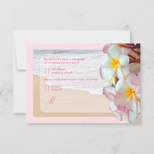 PixDezines RSVP PINK PLUMERIA/PLAGE/do-it-yourself (Dos)