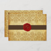 PixDezines rsvp +Pique Lace Damask+Wax Seal (Voorkant / Achterkant)