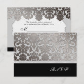 PixDezines rsvp platinum flora damask/diy kleuren Kaartje (Voorkant / Achterkant)