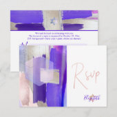 PixDezines RSVP Purple Aquarelle Bat mitzvah ✡ (Devant / Derrière)