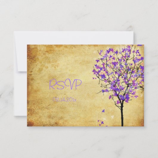 PixDezines rsvp retro violet ahorebomen (Voorkant)