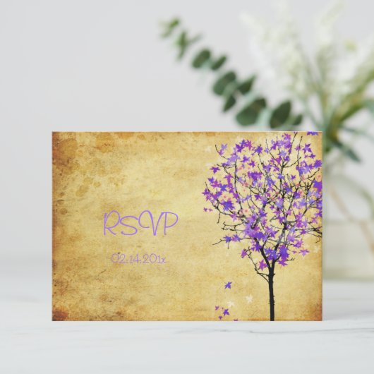 PixDezines rsvp rétro violet érables (Debout devant)