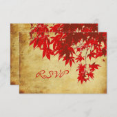 PixDezines Rsvp  Rode Maple Bladeren/herfst (Voorkant / Achterkant)