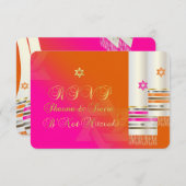 PixDezines RSVP rose/orange B'not mitzvah (Devant / Derrière)