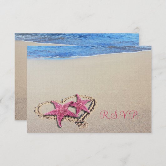 PixDezines rsvp  roze Starfish/strand (Voorkant / Achterkant)