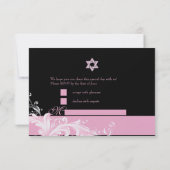 PixDezines rsvp roze wervelingen/Bat Mitswa Kaart (Achterkant)