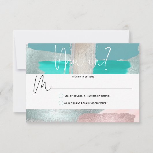 PixDezines RSVP Sage Coral, Bloc de couleurs (Devant)